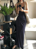 Twist - Design Slip Knitted Dress - Slim - Fit Long Asymmetric Hem, Minimalist & Fashionable Basic Style