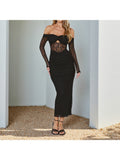 Hollow Chic Long Sleeve Sheath Dress