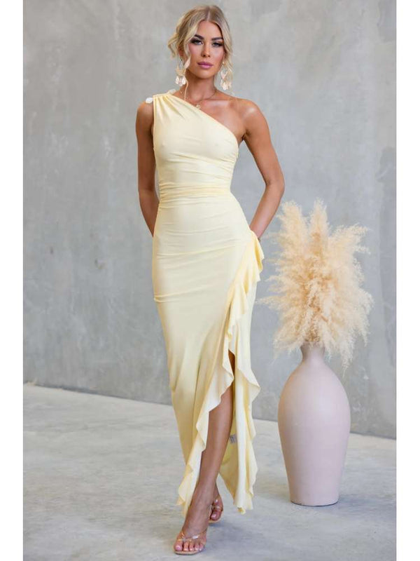 Elegant Ruffle Trim Sleeveless Dress