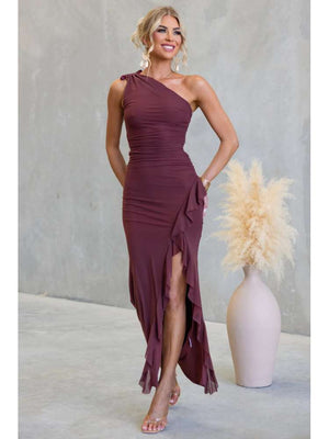 Elegant Ruffle Trim Sleeveless Dress